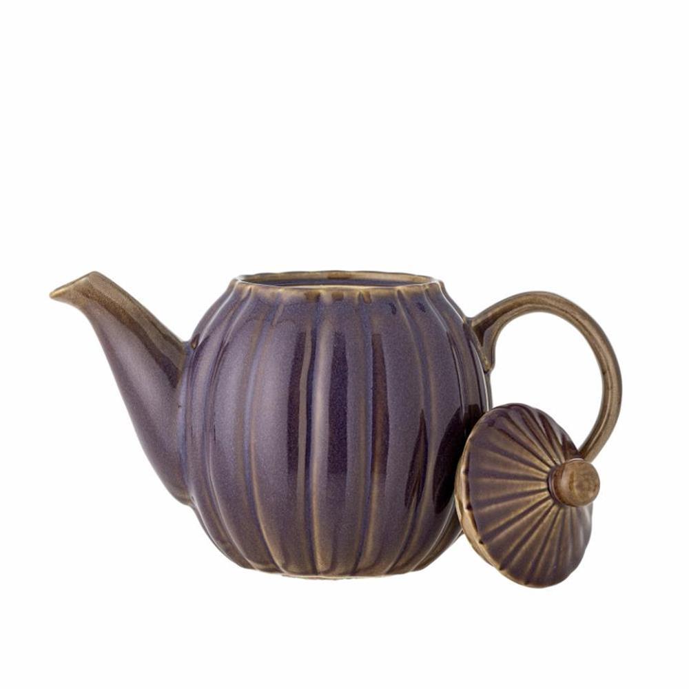 Bloomingville Latina Teekanne, Violett, 1 Liter, Steingut, dänisches Design