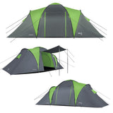 NILS CAMP Highland Zelt für 6 Personen Grau-Grün - großes Familienzelt mit Vorraum für Camping & Outdoor