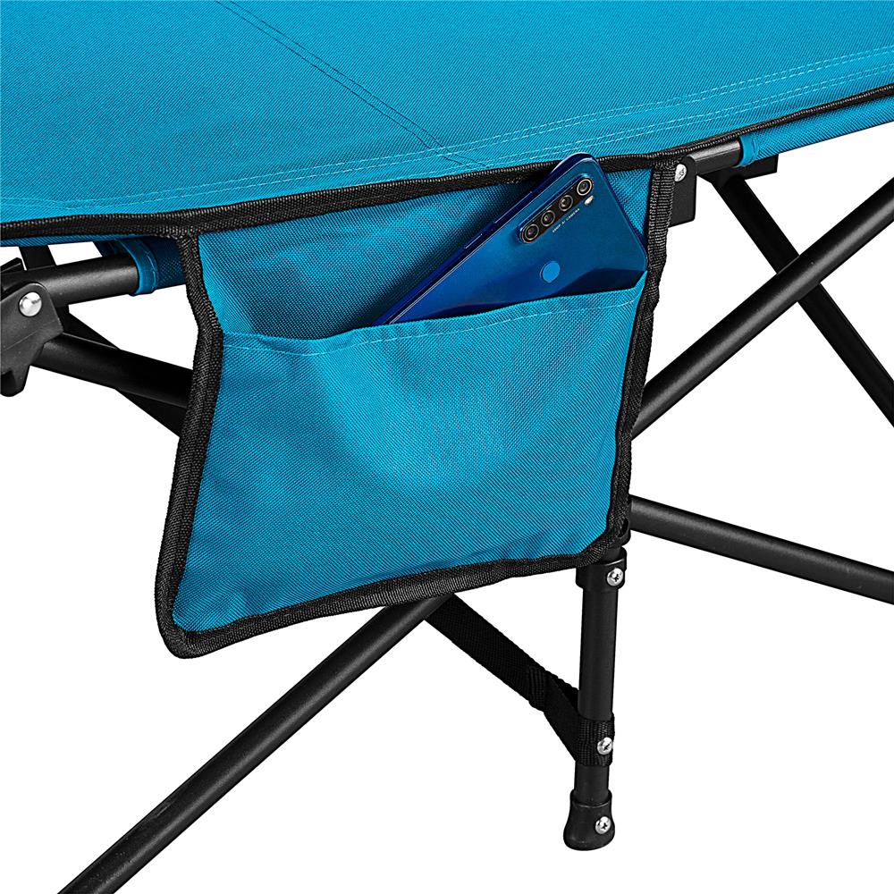 NILS CAMP Campingbett klappbar 190 cm blau Feldbett für Camping Outdoor Garten Reisbett