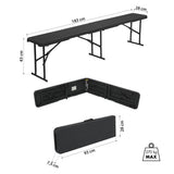 NILS CAMP Klappbank 180 cm für Garten Camping und Events faltbare Sitzbank Outdoor