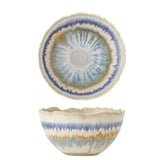 Bloomingville Zeno Schale 600 ml D14,5 cm bunt - Steingut Schüssel mit Blumenmotiv für Tischdeko