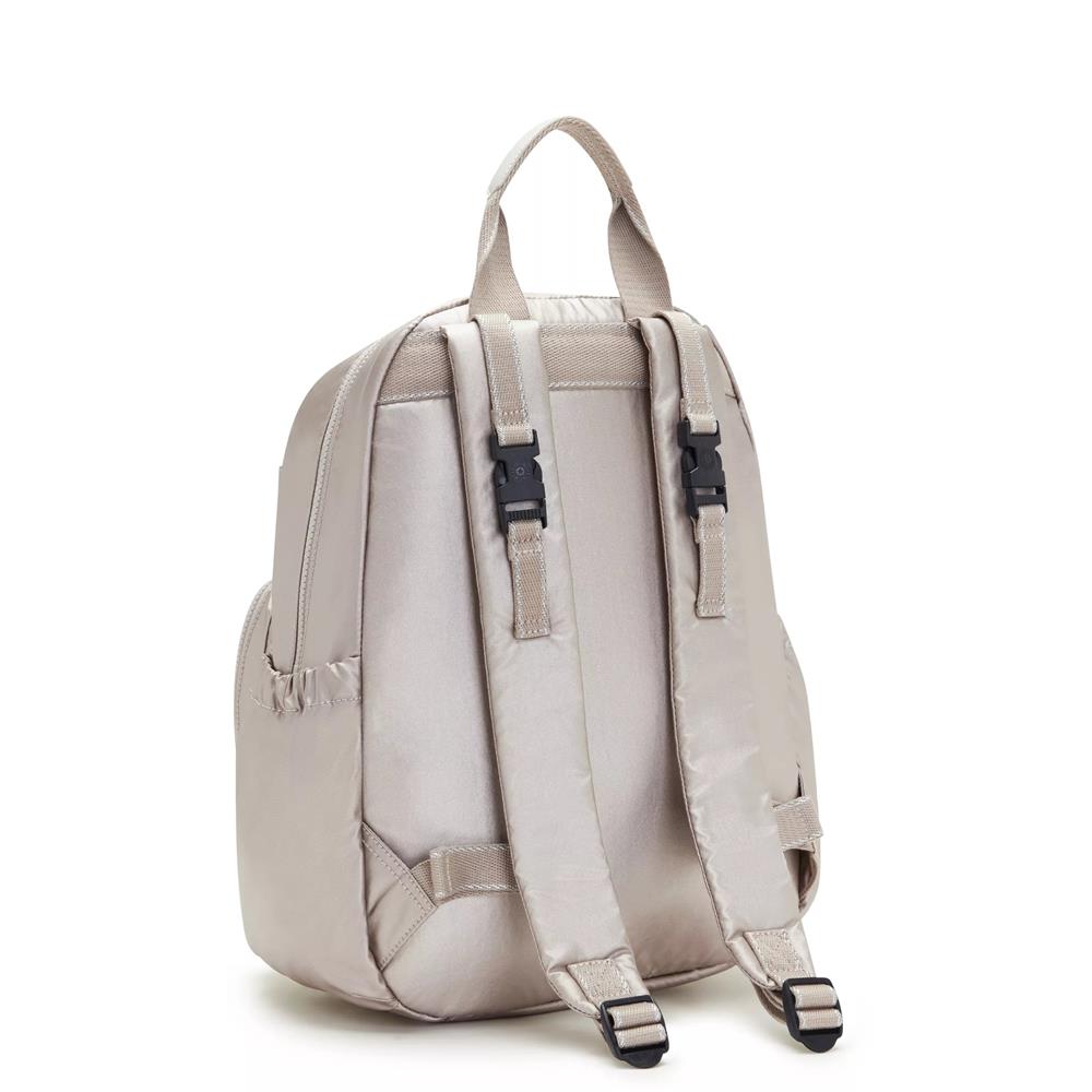 Kipling MAISIE, Wickelrucksack, Metallic Glow (beige), Babyrucksack mit Wickelauflage & Fächern