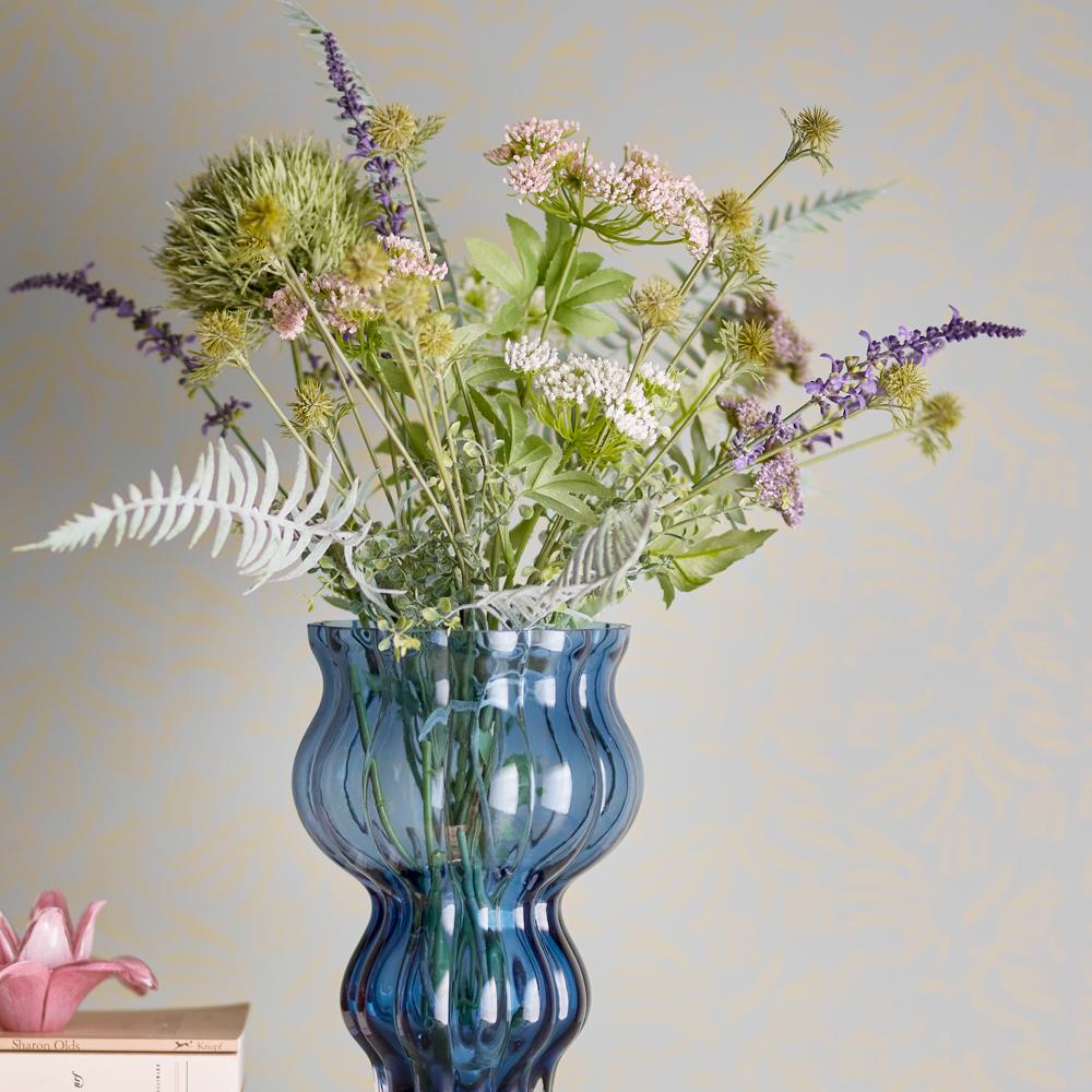 Bloomingville Zanna Vase Blau Glas Vintage Deko-Vase 26cm