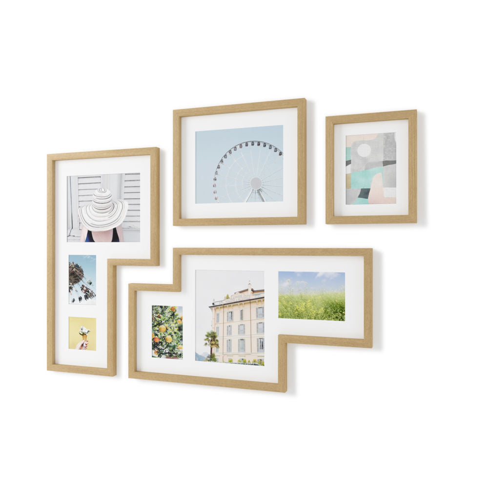 Umbra Mingle Galerie Bilderrahmen-Set und Fotocollage in Natur, 4-teilig