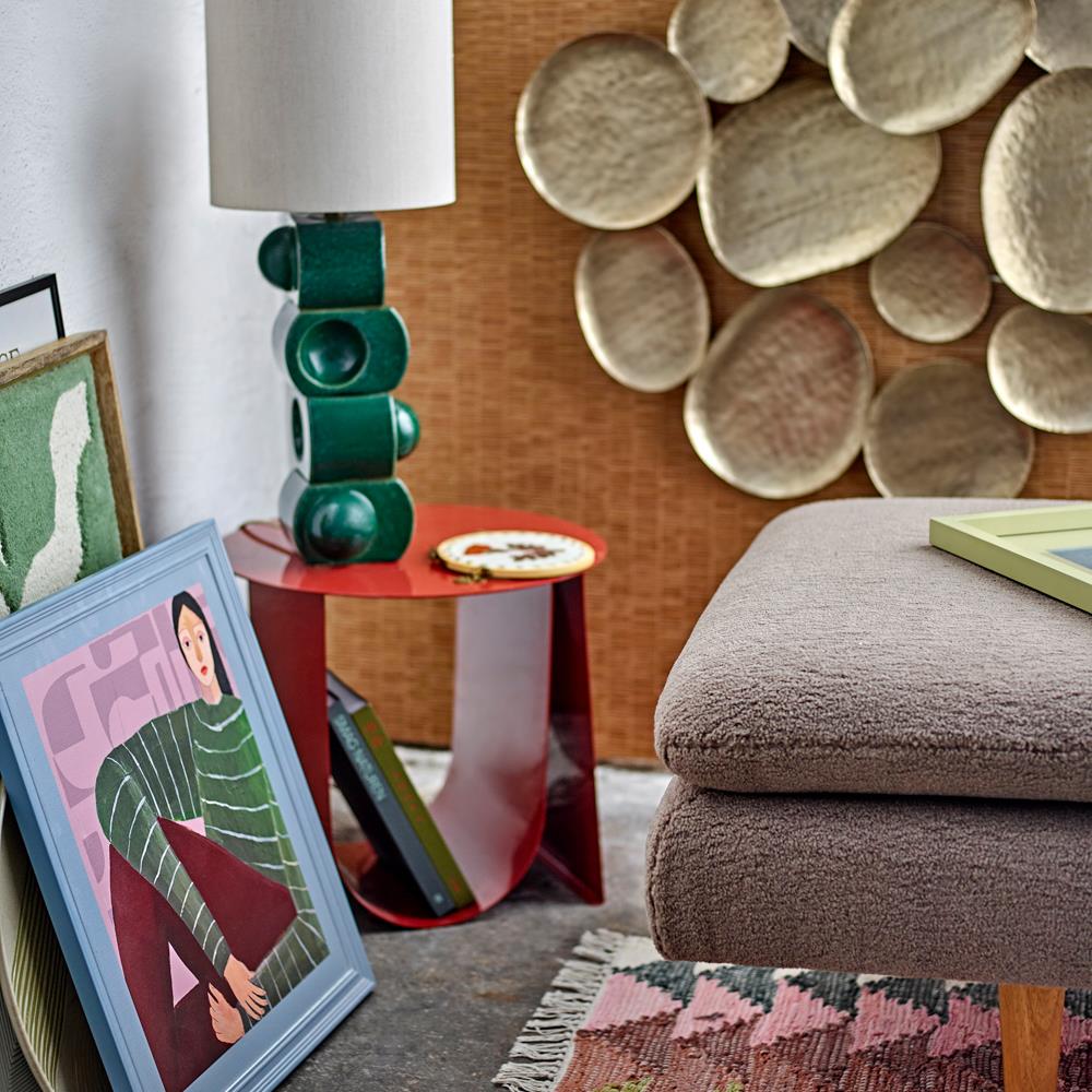 Bloomingville Zoy Illustration mit Rahmen bunt - Wandbild mit Frauenmotiv für Wohnzimmer & Wanddeko